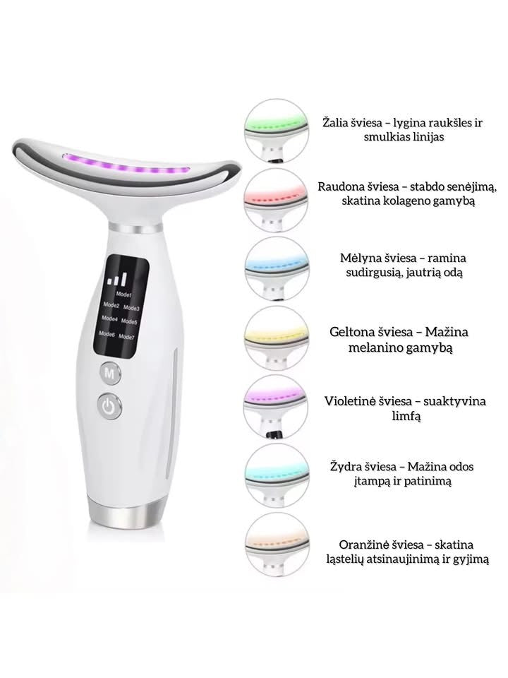 Dovanų rinkinys: Veidą modeliuojantis LED masažuoklis + natūralaus kolageno veido kremas
