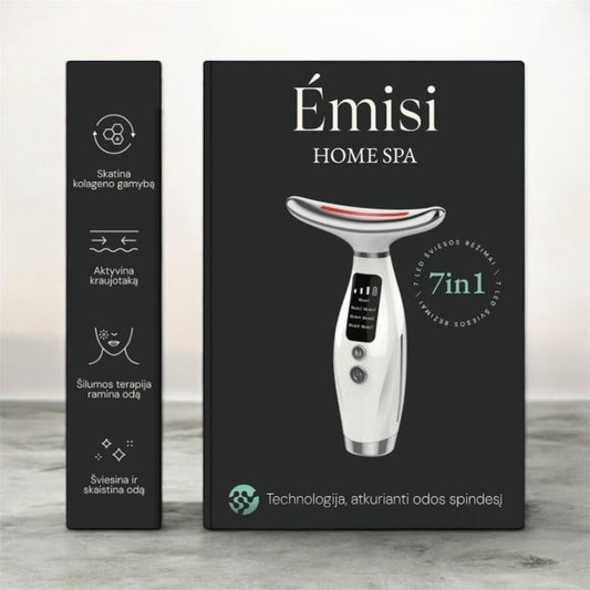 Dovanų rinkinys: Veidą modeliuojantis LED masažuoklis + natūralaus kolageno veido kremas