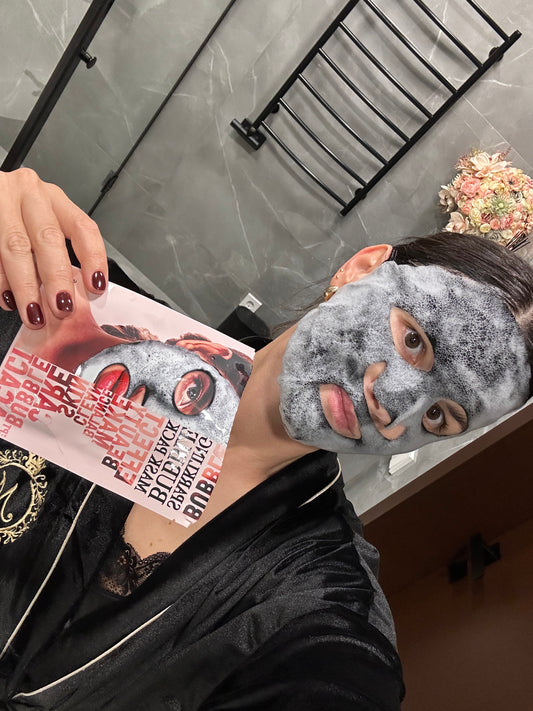 3 vnt x Korėjietiška šveičiamoji burbuliuojanti veido kaukė CHAMOS ACACI