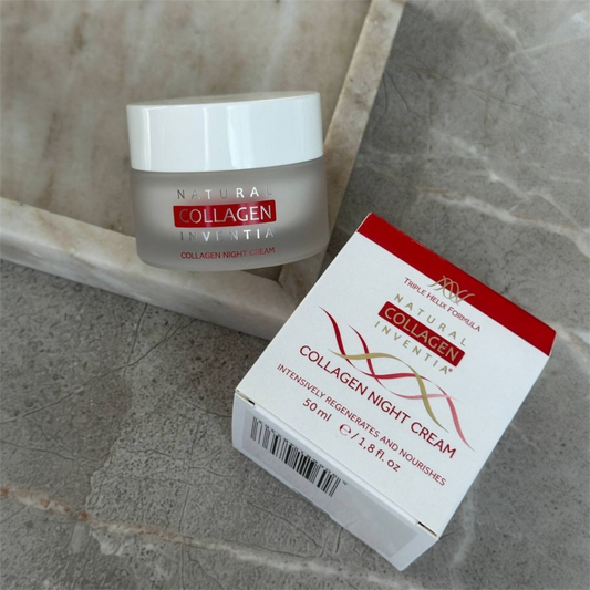 INVENTIA Naktinis natūralaus jūrinio kolageno veido kremas 50ml