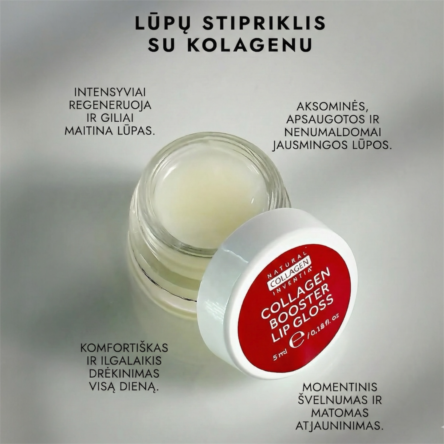 INVENTIA® Kolageno lūpų blizgis BOOSTER