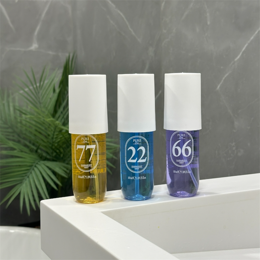 Dovanų rinkinys: Kūno ir plaukų dulksna PURE SUN + veido kaukė