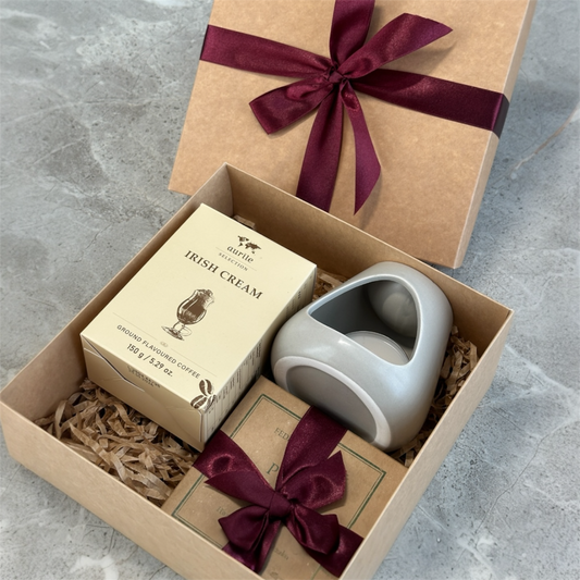 Dovanų rinkinys: Kvapnusis vaškas Lemongrass, žvakidė, kava