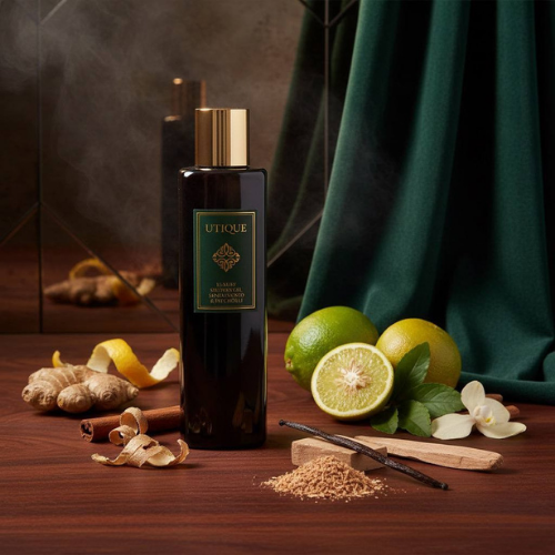 UTIQUE Prabangus prausimosi gelis Sandalwood & Patchouli nišinių kvepalų kvapo