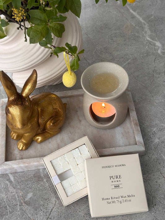 Dovanų rinkinys: Kvapnusis vaškas 860, žvakidė