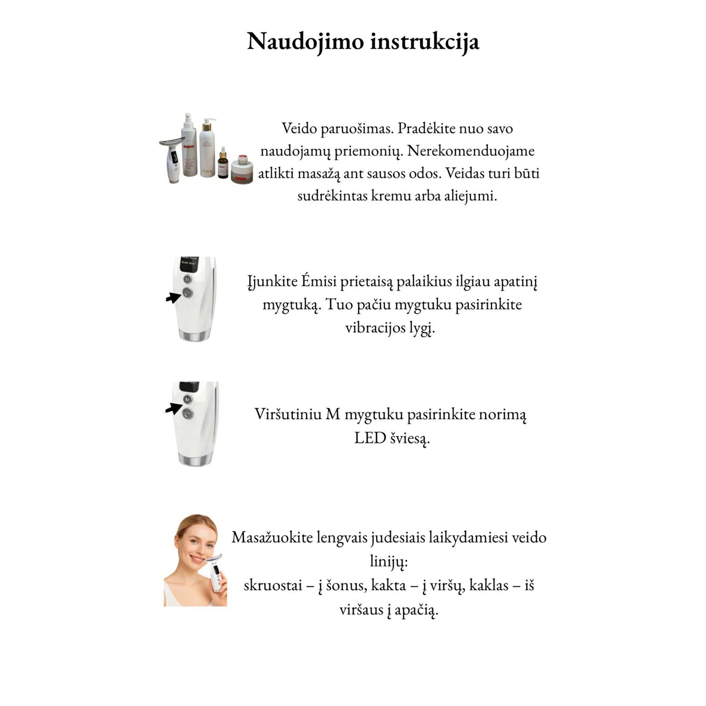 Veidą modeliuojantis LED masažuoklis "Émisi"