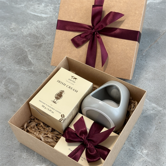 Dovanų rinkinys: Kvapnusis vaškas 860, žvakidė, kava