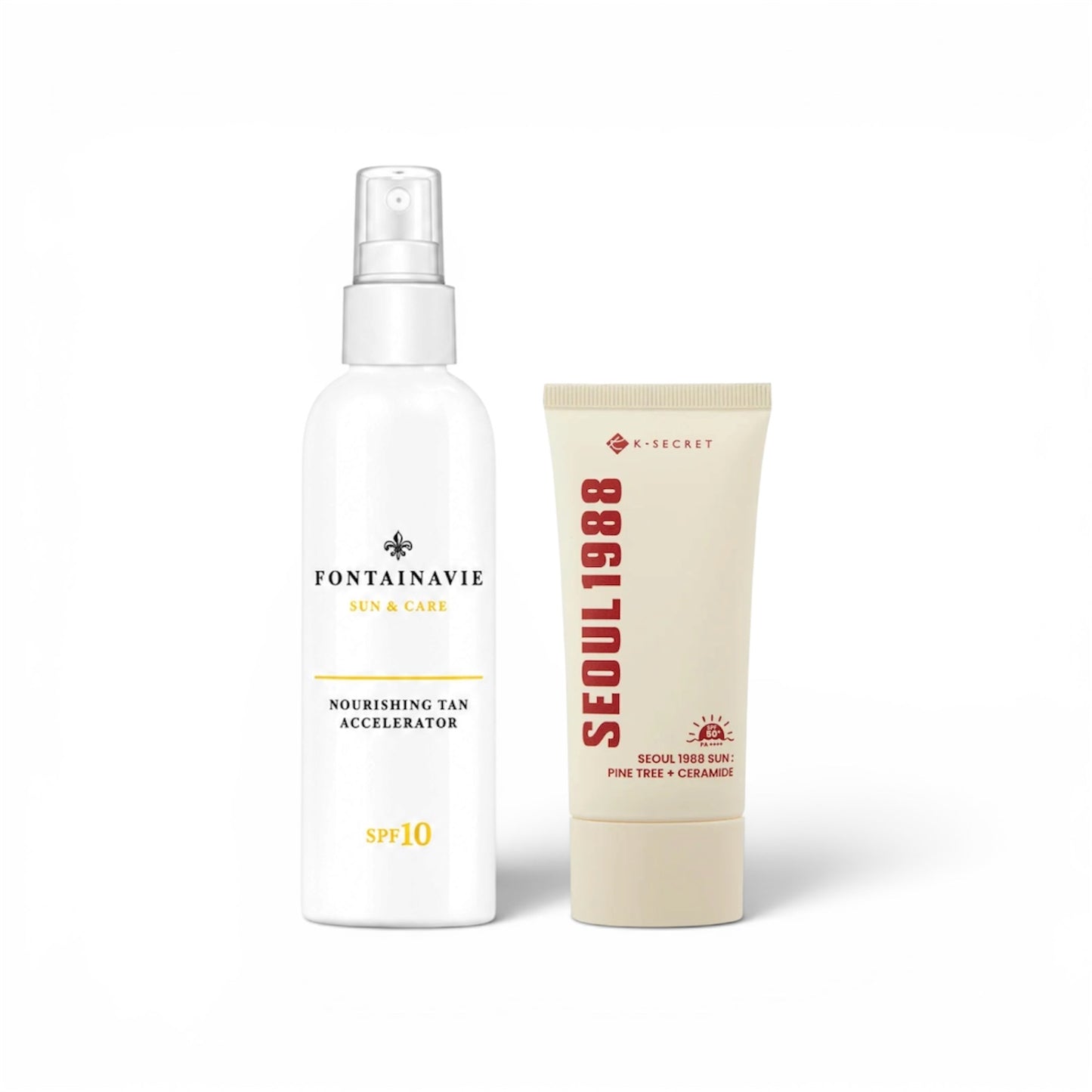 Vasaros rinkinys: įdegį skatinantis su SPF10 + neriebus apsauginis veido kremas nuo saulės su SPF50