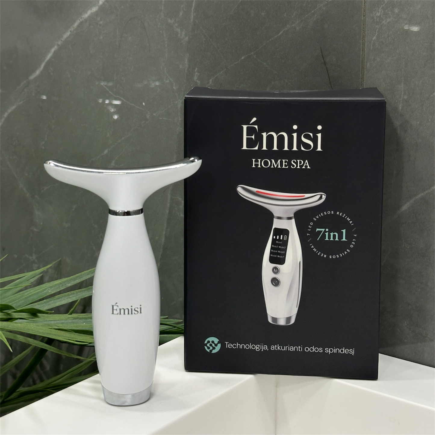 Veidą modeliuojantis LED masažuoklis "Emisi"