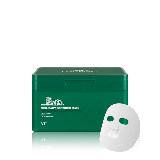 VT Cosmetics Cica Daily Soothing Mask raminamųjų lakštinių veido kaukių rinkinys, 30 vnt.