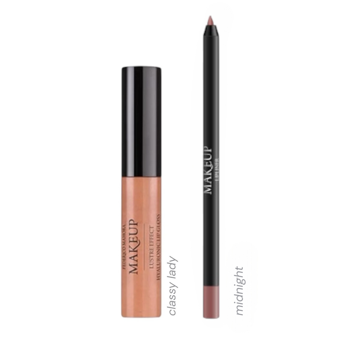 Dovanų rinkinys: Lūpų pieštukas Midnight + lūpų blizgis Classy Lady