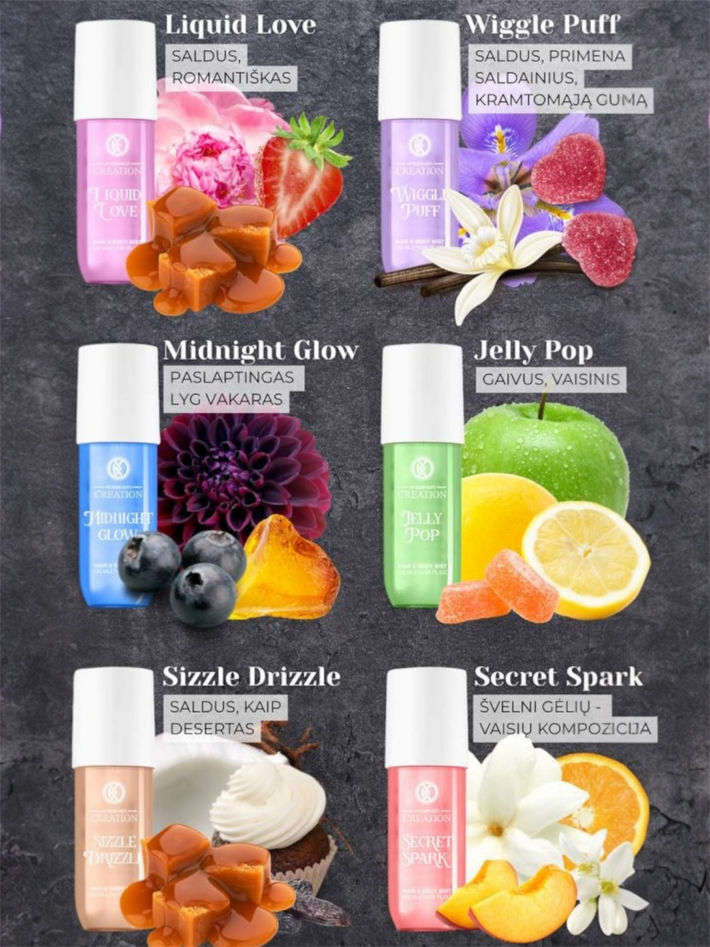 Kūno ir plaukų dulksna LIQUID LOVE 120 ml