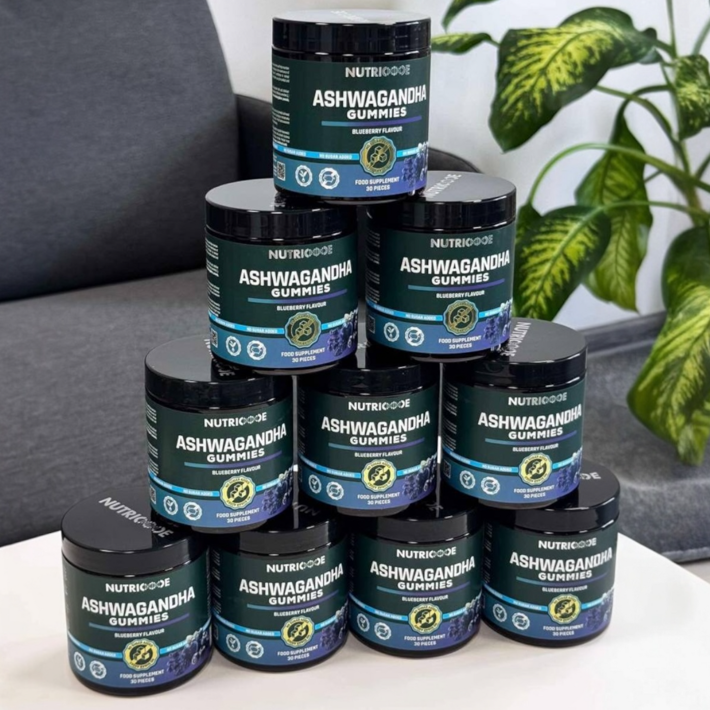 NUTRICODE Ashwagandha vitaminai guminukai – streso mažinimui ir gerai savijautai (be pridėtinio cukraus)