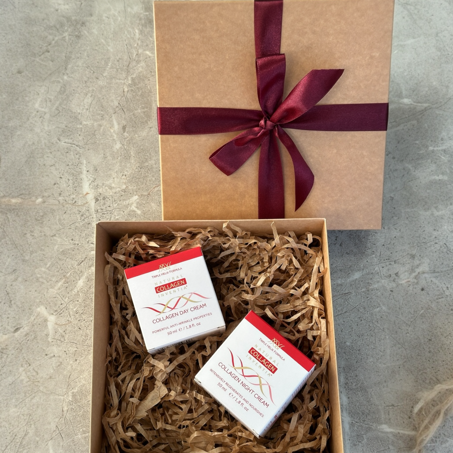 Veido rutinos rinkinys: Inventia kolageno dieninis ir naktinis kremai