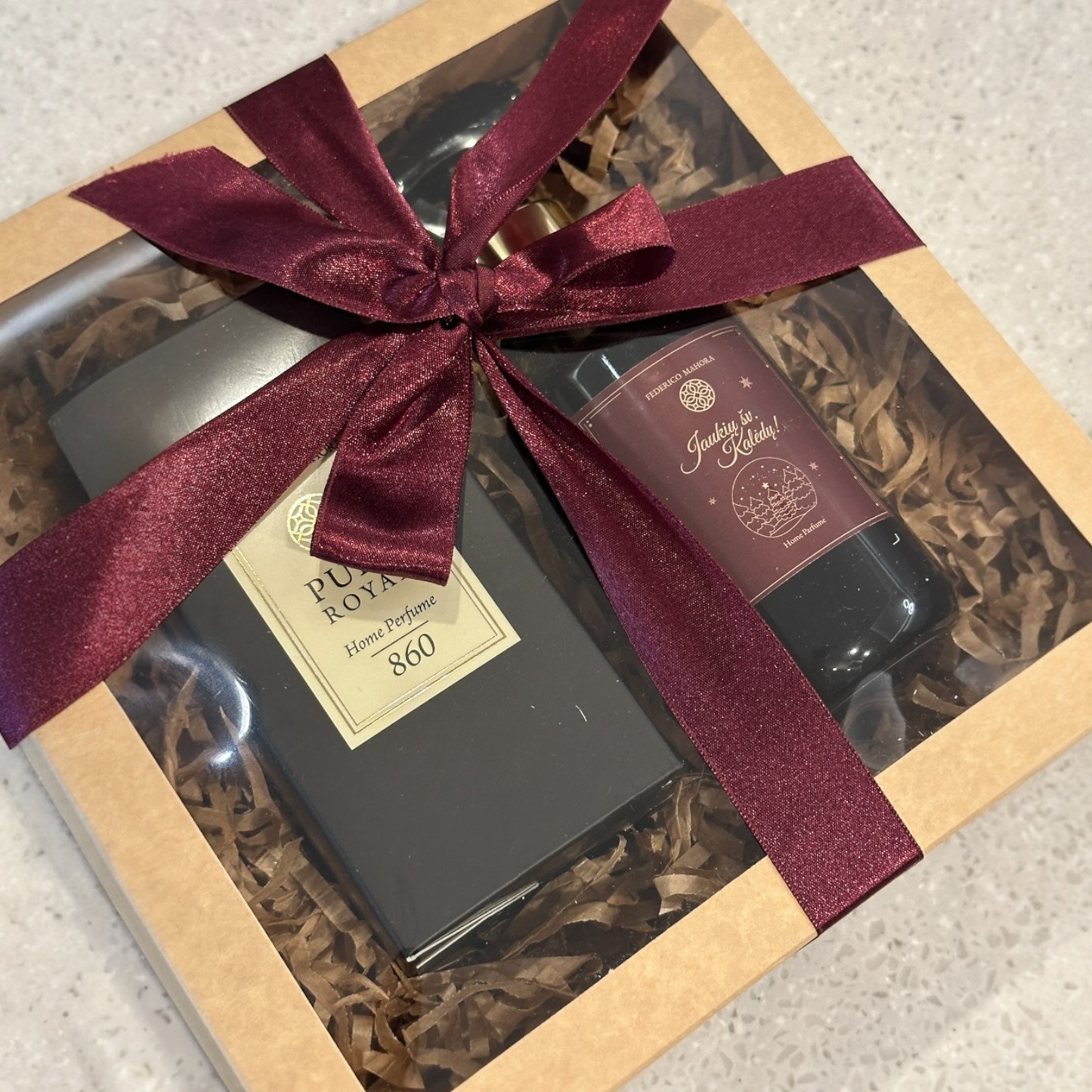 Riboto leidimo Kalėdinis personalizuotas patalpų ir automobilio purškiamas kvapas „Jaukių šv. Kalėdų“