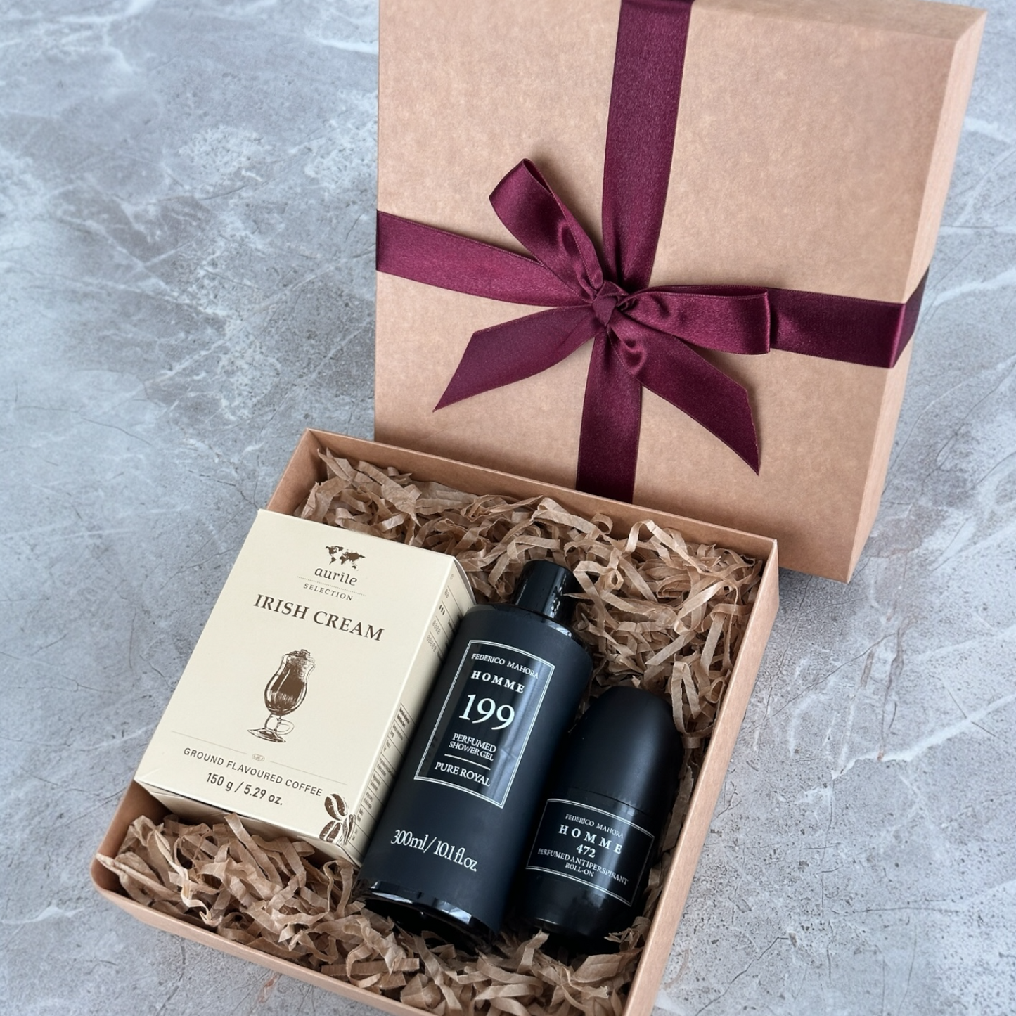 Dovanų rinkinys vyrams: Airiško skonio malta kava + antiperspirantas + dušo želė