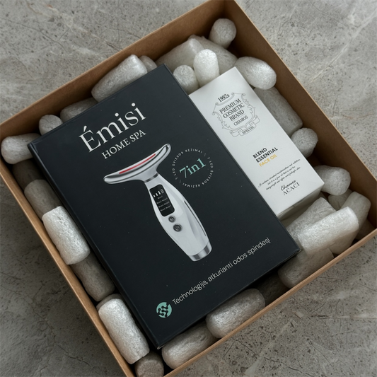 Veidą modeliuojantis LED masažuoklis Emisi + 🎁 Dovana natūralus veido aliejus