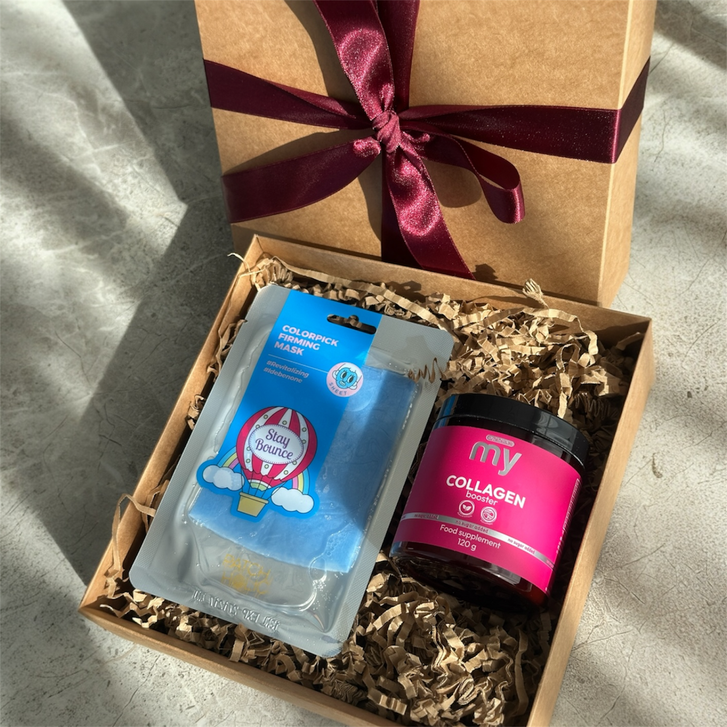 Dovanų rinkinys: Korejietiška veido kaukė + jūrinis kolagenas Collagen Booster