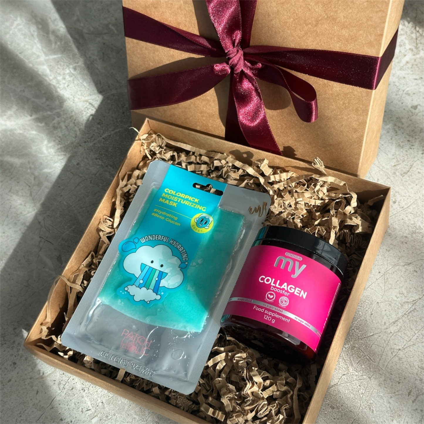 Dovanų rinkinys: Korejietiška veido kaukė + jūrinis kolagenas Collagen Booster